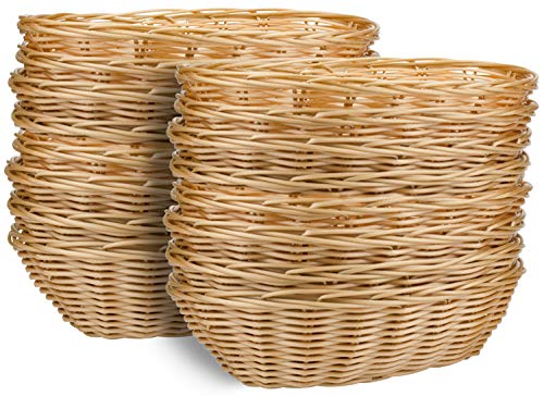 Yesland 16 Pack Plastic Oval Basket, Food Storage Basket & Fruit Basket, 8-3/4 x 6-1/4 x 2-3/4 Inches Basket Bin for Kitchen, Restaurant, Centerpiece Display | The Storepaperoomates Retail Market - Fast Affordable Shopping