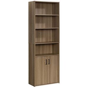 Sauder Beginnings Bookcase with Doors, L: 24.65″ x W: 11.65″ x H: 71.14″, Summer Oak Finish