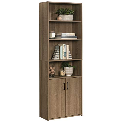 Sauder Beginnings Bookcase with Doors, L: 24.65″ x W: 11.65″ x H: 71.14″, Summer Oak Finish | The Storepaperoomates Retail Market - Fast Affordable Shopping