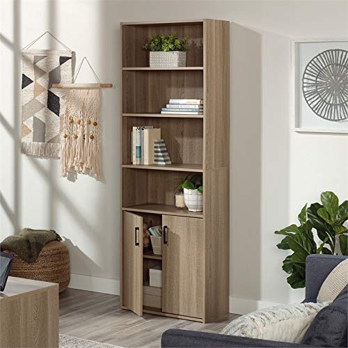 Sauder Beginnings Bookcase with Doors, L: 24.65″ x W: 11.65″ x H: 71.14″, Summer Oak Finish | The Storepaperoomates Retail Market - Fast Affordable Shopping