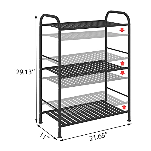 JSB 3-Tier Adjustable Shelving Unit, Heavy Duty Storage Rack Organizer Metal Corner Shelf for Kitchen Living Room Laundry Pantry Bathroom (Black, 3 Tier)… | The Storepaperoomates Retail Market - Fast Affordable Shopping
