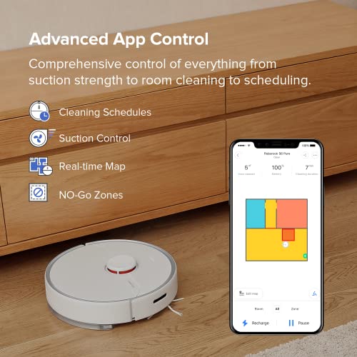 roborock S6 Pure Robot Vacuum and Mop, Multi-Floor Mapping, Lidar Navigation, No-go Zones, Selective Room Cleaning, Super Strong Suction Robotic Vacuum Cleaner, Wi-Fi Connected, Alexa Voice Control | The Storepaperoomates Retail Market - Fast Affordable Shopping