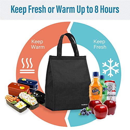 VAGREEZ Lunch Bag, Insulated Lunch Bag Large Waterproof Adult Lunch Tote Bag For Women Men (Black) | The Storepaperoomates Retail Market - Fast Affordable Shopping