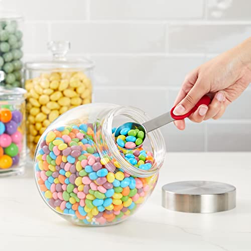 Glass Candy Dispenser with Scoop, Stainless Steel Magnetic Lid, Large Cookie Jar Container for Dry Goods, Food Storage (58 oz) | The Storepaperoomates Retail Market - Fast Affordable Shopping