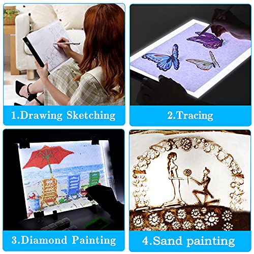Ratukall 183PCS A4 Diamond Painting Light Pad Kit, Light Board for Diamond Painting Accessories, Tracing Light Box with 5D Painting Tools Set for Full Drill & Partial Drill 5D Diamond Art | The Storepaperoomates Retail Market - Fast Affordable Shopping