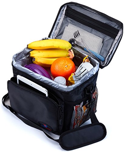Insulated Lunch Bag for Men | Lunch Bags for Men | Lunchbox Adult | Cooler Bags Insulated | Nylon Adult Lunch Box by Ramaka Solutions | Non-Toxic Food Grade Base Plate | 9.5 x 7.9 x 9.3 Inches Black | The Storepaperoomates Retail Market - Fast Affordable Shopping