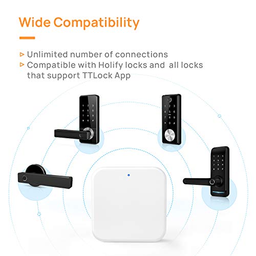 WiFi Gateway Support TT Lock App Remotely Control Keyless Entry Door Lock Wi-Fi Bridge Gateway Work with Alexa Smart Device Voice Control Bluetooth Lock Smart Hub for Holify Electronic Lock by Holify | The Storepaperoomates Retail Market - Fast Affordable Shopping