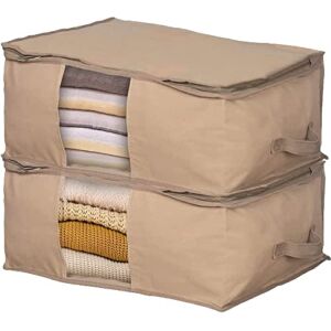 Clothes Storage Bag Organizer with Cedar Insert to Protect from Moth, Moist, Dirt, Dust etc. – Set of 2 Bags for Clothes, Sweaters, Beddings, Blanket, Blouses and More –Underbed Storage Moth Bag