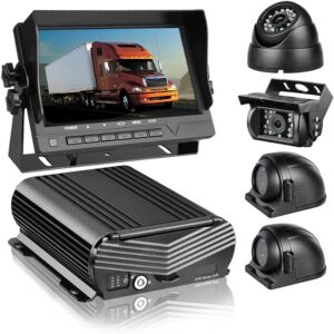 4 Channel Mobile DVR Kit 1080P AHD HDD Car DVR Video Recorder with 4pcs 2.0MP Camera,7 inch VGA IPS Monitor for Truck School Bus RVS Motorhome