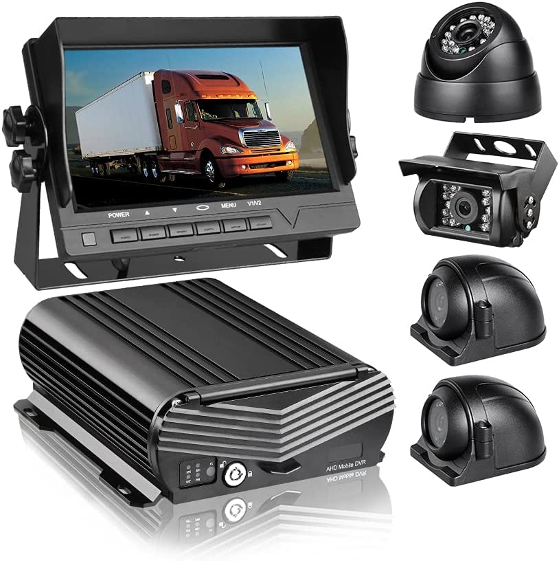 4 Channel Mobile DVR Kit 1080P AHD HDD Car DVR Video Recorder with 4pcs 2.0MP Camera,7 inch VGA IPS Monitor for Truck School Bus RVS Motorhome | The Storepaperoomates Retail Market - Fast Affordable Shopping