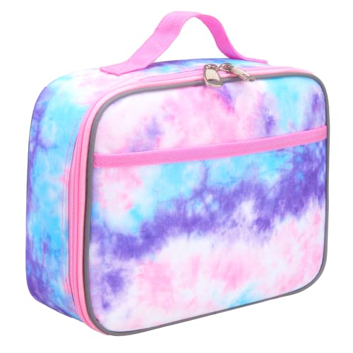 Fenrici Tie Dye Lunch Box for Girls, Insulated Kids Lunch Box for Teens, Perfect for Preschool, K-6, Soft Sided Compartments, Spacious, BPA Free, Food Safe,10.8in x 8.5in x 2.8in, Pink Pastel | The Storepaperoomates Retail Market - Fast Affordable Shopping