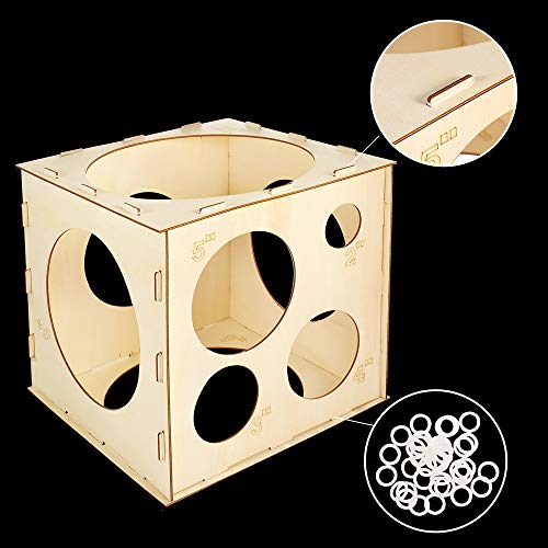 Auihiay 2-10 Inch Collapsible Wood Balloon Sizer Box Cube, Balloon Size Measurement Tool for Balloon Decorations, Balloon Arches, Balloon Columns (9 Holes) | The Storepaperoomates Retail Market - Fast Affordable Shopping