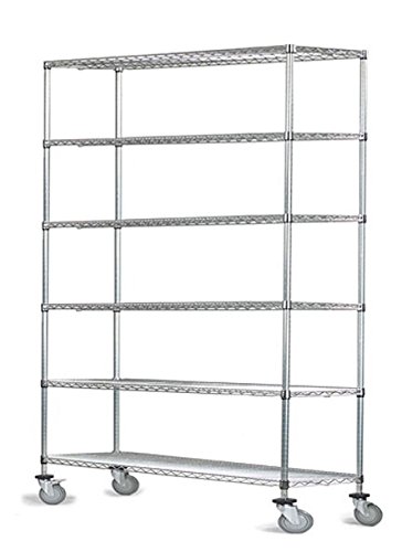 Omega 24″ Deep x 36″ Wide x 80″ High 6 Tier Chrome Wire Shelf Truck with 1200 lb Capacity | The Storepaperoomates Retail Market - Fast Affordable Shopping