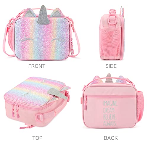 mibasies Kids Insulated Lunch Box for Girls Rainbow Unicorn Bag | The Storepaperoomates Retail Market - Fast Affordable Shopping