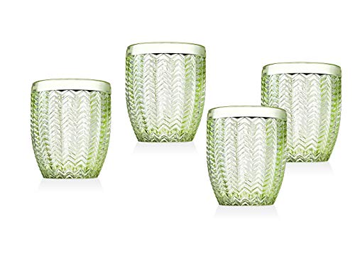 Twill Double Old Fashioned Beverage Glass Cup by Godinger – Emerald Green – Set of 4 | The Storepaperoomates Retail Market - Fast Affordable Shopping