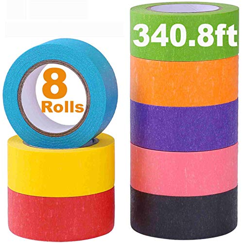 Colored Masking Tape, Rainbow Colors Painters Tape Colorful Craft Art Paper Tape for Kids Labeling Arts Crafts DIY Decorative Coding Decoration Teaching Supplies, 8 Rolls, 1 Inch Wide x 14.2Yards Long | The Storepaperoomates Retail Market - Fast Affordable Shopping
