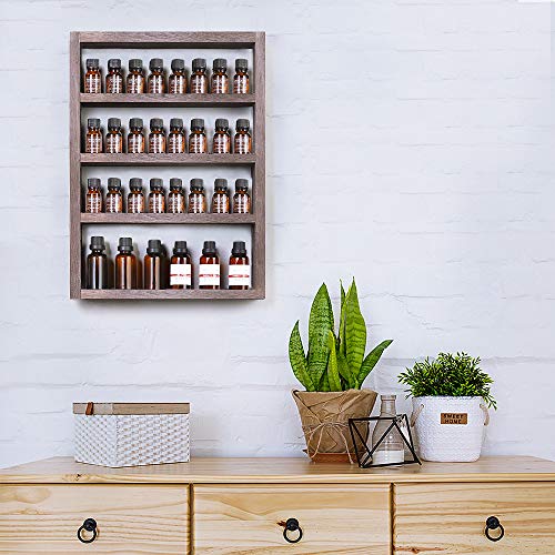 LIANTRAL Essential Oil Storage, Wall Mounted Wooden Display Shelf Rack for Essential Oils & Nail Polish, Essential Oil Wall Shelf, Espresso | The Storepaperoomates Retail Market - Fast Affordable Shopping