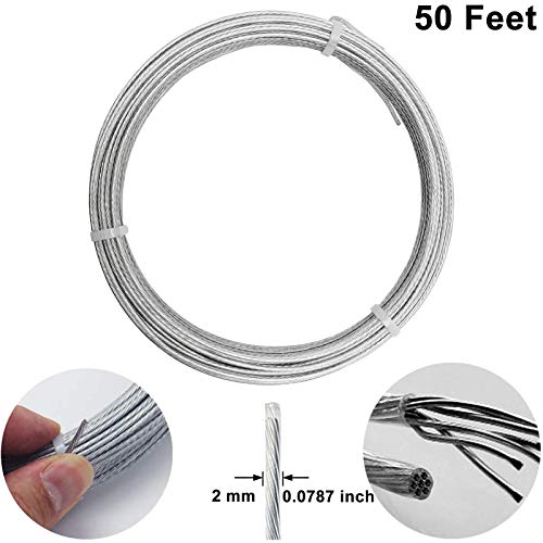 Vinyl Coated Picture Hanging Wire #6 50-Feet Braided Picture Wire Heavy,Supports up to 60lbs for Photo Frame Picture,Artwork,Mirror Hanging(2mm x 15 Meters) | The Storepaperoomates Retail Market - Fast Affordable Shopping