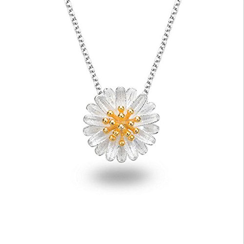 Phonphisai shop 925 Silver Plated Flower Necklace Cute Clavicle Chain Daisy Charms Pendant Hot t | The Storepaperoomates Retail Market - Fast Affordable Shopping