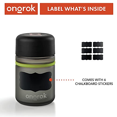 ONGROK Glass Storage Jar, 180ml, 3 Pack, Color-Coded Airtight Glass Containers, UV Air Proof Herb Jar to Stash Goods with Care with Child Resistant Lid | The Storepaperoomates Retail Market - Fast Affordable Shopping