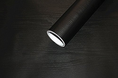 F&U Black Wood Grain Wall Paper Vinyl Self Adhesive Shelf Liner Covering for Kitchen Countertop Cabinets Drawer Furniture Wall Decal 23.79″ x 195″ | The Storepaperoomates Retail Market - Fast Affordable Shopping