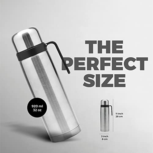 BALIBETOV thermos for mate – Vacuum Insulated With Double Stainless Steel Wall – BPA Free – A Thermo Specially Designed for Use With Mate Cup or Mate Gourd (Silver, 32 OZ) | The Storepaperoomates Retail Market - Fast Affordable Shopping
