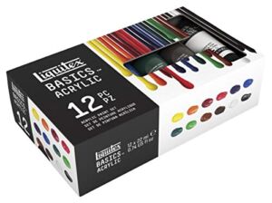 Liquitex 2023469 0.74 oz Tubes Basics Acrylic Paint Set44; Assorted Color – Set of 12