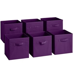 Sorbus® Foldable Storage Cube Basket Bin (6 Pack, Purple)