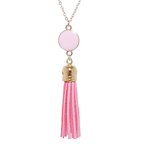 Essencedelight Long Necklaces for Woman Disk Circle Pendant Chocker Ethnic Style Tassel Fringe Sweater Necklace | The Storepaperoomates Retail Market - Fast Affordable Shopping