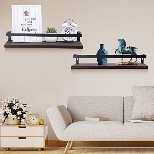 Floating Shelves Wall Mounted, 2 Pack Decorative Storage Shelves with Removable Towel Holder and 5 Extra Hooks, Storage Shelves Organizer for Kitchen, Bathroom, Living Room and Bedroom, Gift for Mom | The Storepaperoomates Retail Market - Fast Affordable Shopping