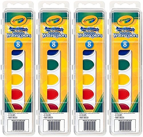 Crayola Washable Watercolor Paints, 8 Primary Colors (Pack of 4) | The Storepaperoomates Retail Market - Fast Affordable Shopping