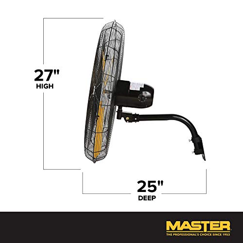 Master Mac-24WOSC High Velocity Wall Fan, 24, Black | The Storepaperoomates Retail Market - Fast Affordable Shopping