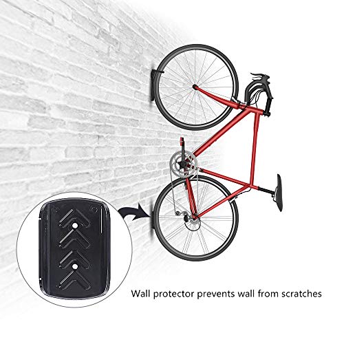 Dirza Bike Wall Mount Rack with Tire Tray – Vertical Bike Storage Rack for Indoor,Garage,Shed – Easy to install – Great for Hanging Road ,Mountain or Hybrid Bikes – Screws Included – 2 Pack | The Storepaperoomates Retail Market - Fast Affordable Shopping