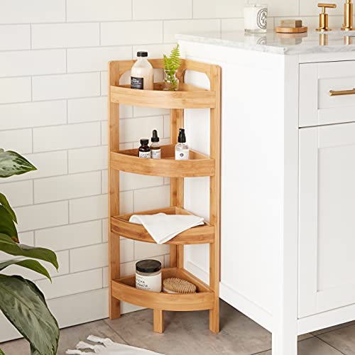 31.5″ 4 Tier Bamboo Corner Storage Shelf By Trademark Innovations | The Storepaperoomates Retail Market - Fast Affordable Shopping