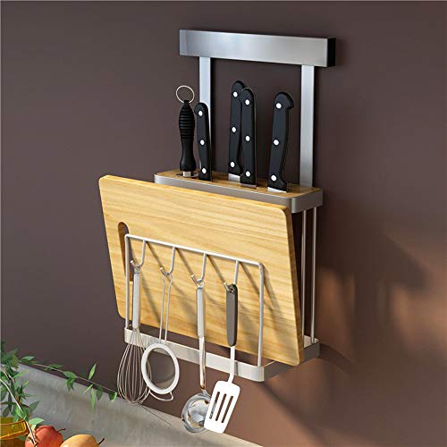 ZHUANYIYI Wall-Mounted Stainless Steel Kitchen Shelving Multifunction Home Kitchen Storage Rack Turret Cutting Board | The Storepaperoomates Retail Market - Fast Affordable Shopping