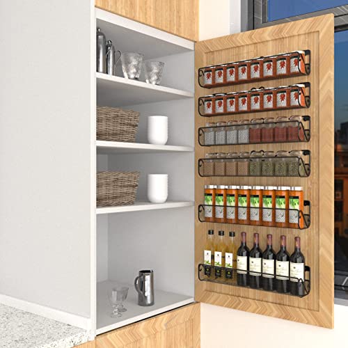 4 Pack Wall Mount Spice Rack Organizer for Cabinet Door Pantry Hanging Spice Shelf Storage,Black Spice Rack Wall Mounted | The Storepaperoomates Retail Market - Fast Affordable Shopping