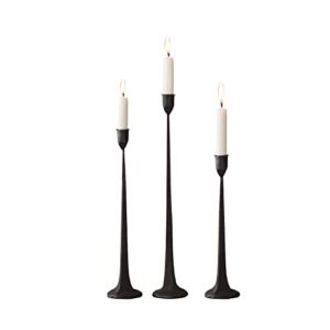 Iron Taper Candle Holder – Decorative Candle Stand – Candlestick Holder for Wedding, Dinning, Party, Set 3