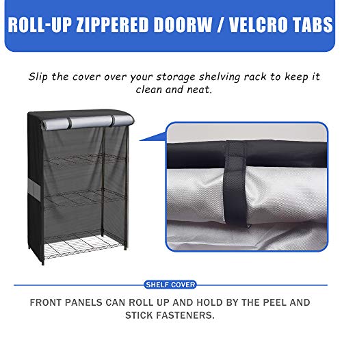 MOLLYAIR Shelf Cover Wire Rack Cover Storage Rack Cover Used to Cover Sundries, 48x18x72in Black | The Storepaperoomates Retail Market - Fast Affordable Shopping