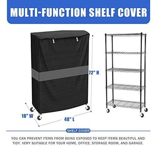 MOLLYAIR Shelf Cover Wire Rack Cover Storage Rack Cover Used to Cover Sundries, 48x18x72in Black | The Storepaperoomates Retail Market - Fast Affordable Shopping