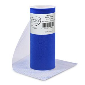 Expo International Decorative Matte Tulle Spool of 6 Inch X 25 Yards | Royal Blue