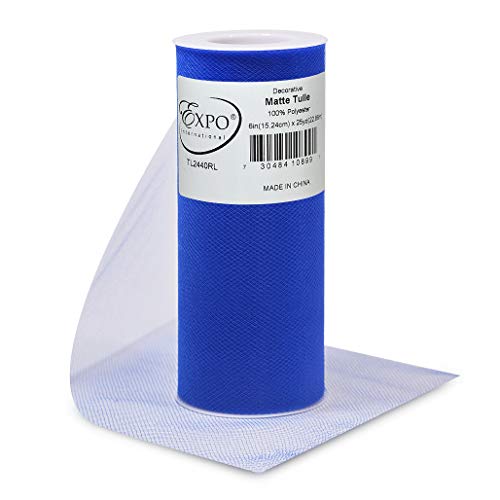 Expo International Decorative Matte Tulle Spool of 6 Inch X 25 Yards | Royal Blue | The Storepaperoomates Retail Market - Fast Affordable Shopping