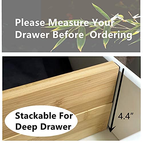 Popin Lover Drawer Adjustable Dividers Bamboo Separators Organization Expandable Organizers 17-22inch for Kitchen Bedroom Bathroom Dresser Baby Drawers & Closet Office 4-pack | The Storepaperoomates Retail Market - Fast Affordable Shopping