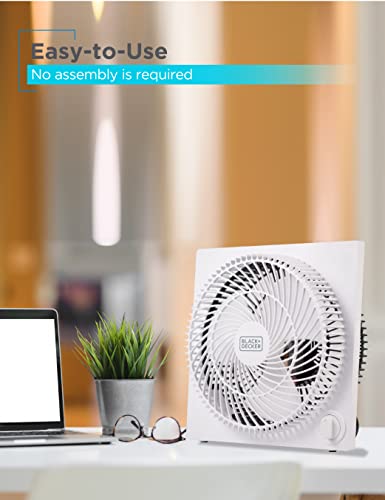 BLACK+DECKER Mini â€“ Tabletop Quiet 9 Inch Desk Box Fans Frameless BFB09W White | The Storepaperoomates Retail Market - Fast Affordable Shopping