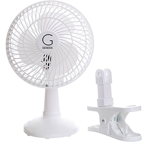 Genesis 6-Inch Clip Convertible Table-Top & Clip Fan Two Quiet Speeds – Ideal For The Home, Office, Dorm, More White (A1CLIPFANWHITE) | The Storepaperoomates Retail Market - Fast Affordable Shopping