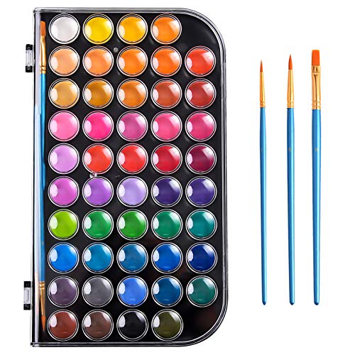 Upgraded 48 Colors Watercolor Paint, Washable Watercolor Paint Set with 3 Paint Brushes and Palette, Non-Toxic Water Color Paints Sets for Kids, Adults, Beginners and Artists, Make Your Painting Talk | The Storepaperoomates Retail Market - Fast Affordable Shopping