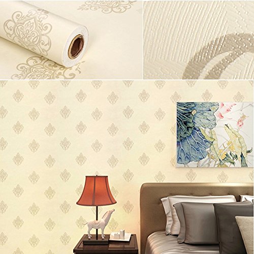 Yifely Light Beige Damask Shelf Liner Easy to Apply Furnitrue Coutertop Decor PVC Paper Self-Adhesive 17.8 Inch by 9.8 Feet | The Storepaperoomates Retail Market - Fast Affordable Shopping