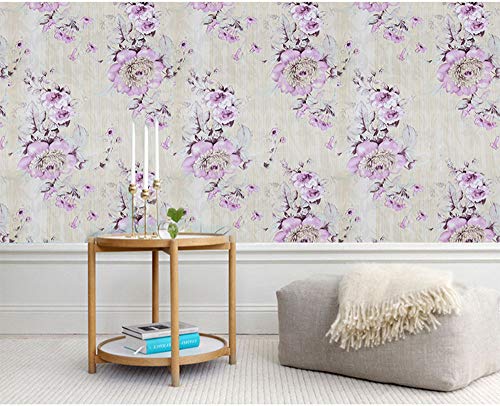 PoetryHome Self Adhesive Vinyl Purple Peony Contact Paper Shelf Liner Cabinets Dresser Drawer Liner Peel and Stick Vintage Floral Wallpaper Roll 17.7×117 Inches | The Storepaperoomates Retail Market - Fast Affordable Shopping