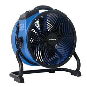 XPOWER FC-300 Heavy Duty Industrial High Velocity Whole Room Air Mover Air Circulator Utility Shop Floor Fan, Variable Speed, Timer, 14 inch, 2100 CFM