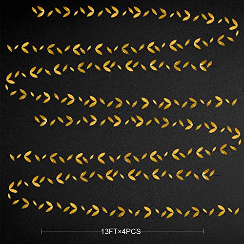 52 Ft Gold Spring Party Decorations Leaf Garland Hanging Paper Gold Leaves Streamer Banner for Golden Wedding Engagement Bridal Shower Birthday Baby Shower Summer Nature Tea Party Decorations Supplies | The Storepaperoomates Retail Market - Fast Affordable Shopping