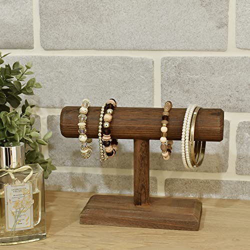 Ikee Design Antique Wooden Display Jewelry Accessory Stand, Bracelet Scrunchie Holder Display for Store, Showcase and Home, Brown Color, 7.9″ W x 2.9″ D x 5.5″ H | The Storepaperoomates Retail Market - Fast Affordable Shopping